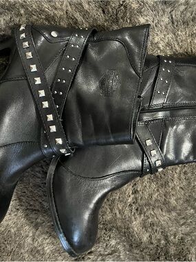 Harley Davidson studded stilleto booties